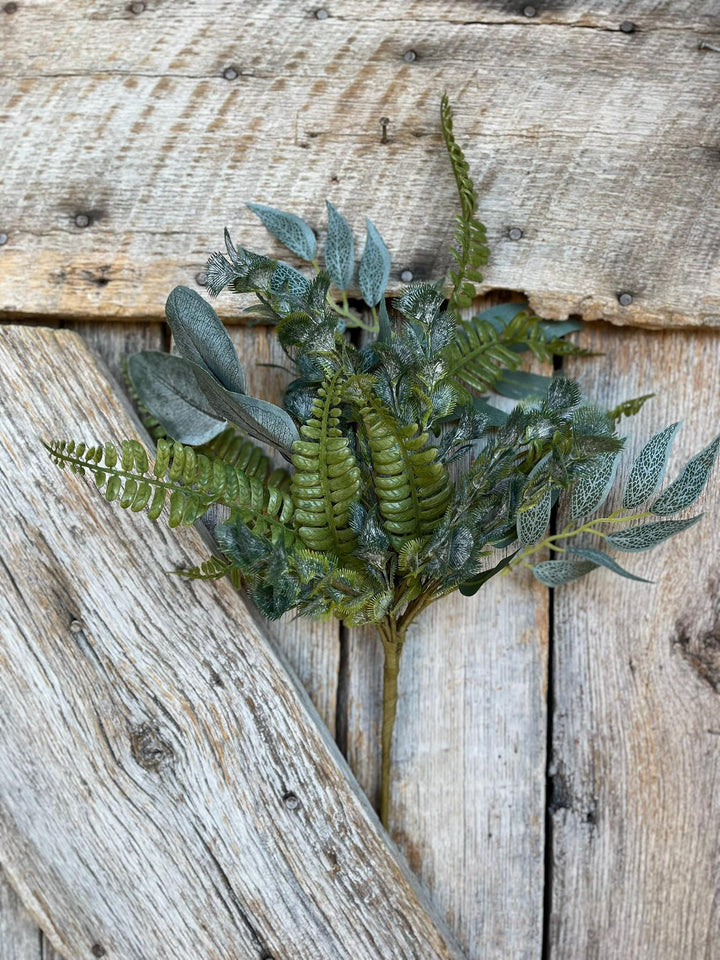 20" Fern Greenery Bush, Eucalyptus Fern Bush, Artificial Greenery Bush
