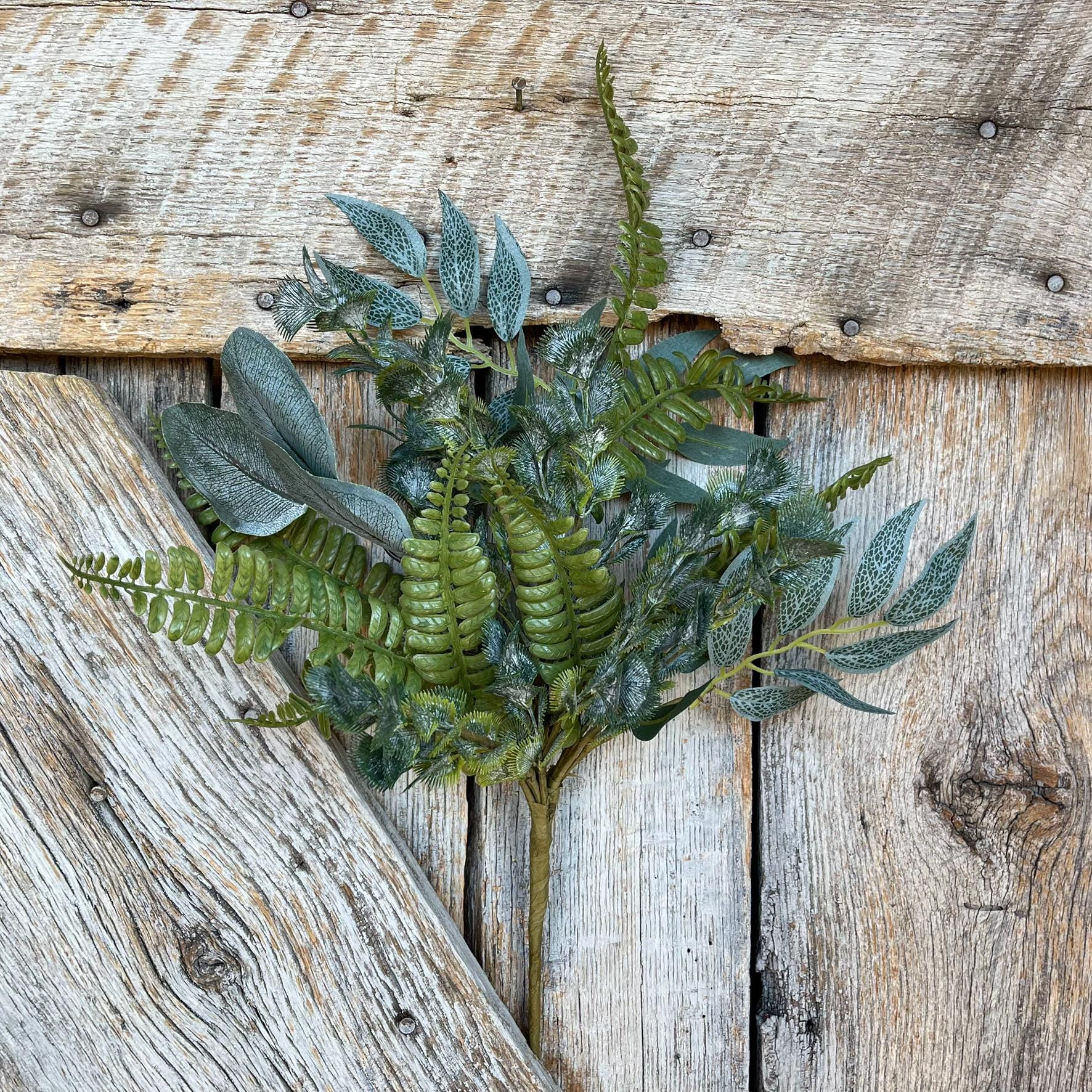 20" Fern Greenery Bush, Eucalyptus Fern Bush, Artificial Greenery Bush, Greenery for Wreaths, Spring Greenery, 64899