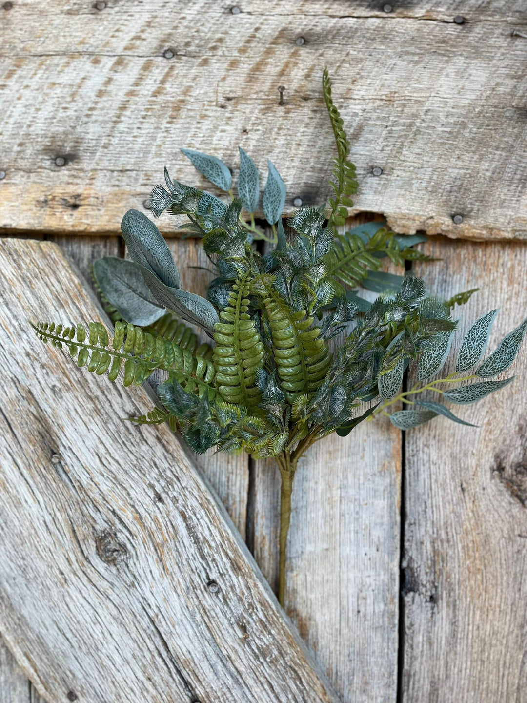 20" Fern Greenery Bush, Eucalyptus Fern Bush, Artificial Greenery Bush