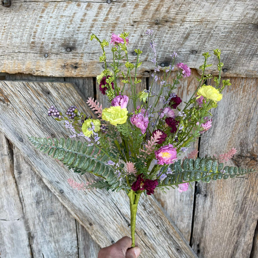 20" Lavender Purpel Mixed Wild Flower Bush, Floral Filler Spray