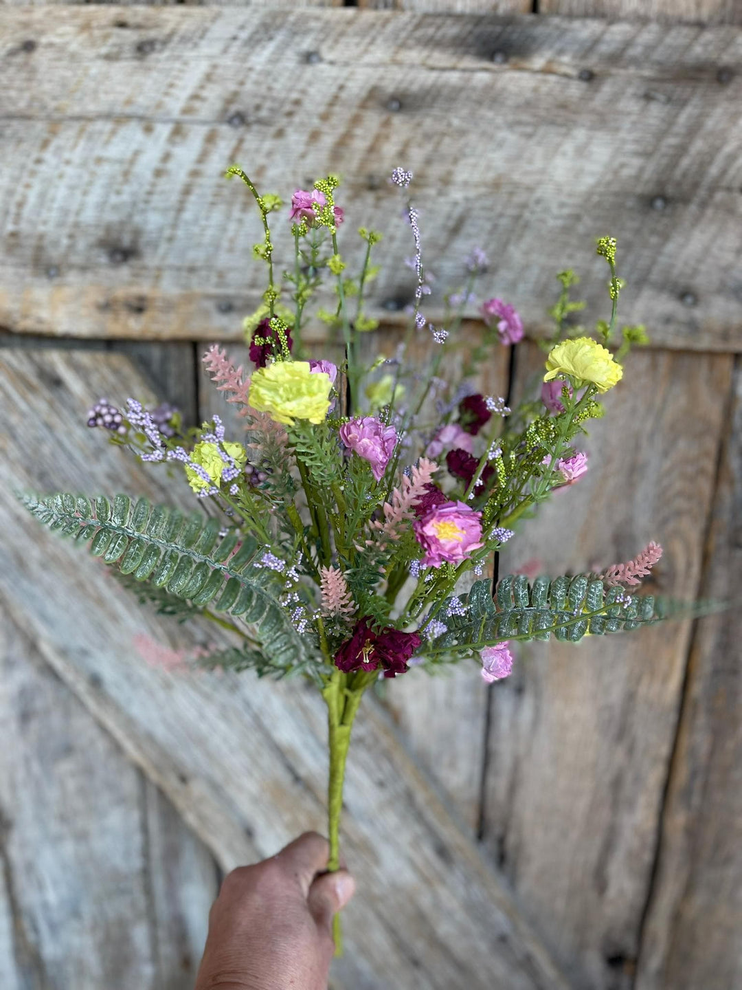 20" Lavender Purpel Mixed Wild Flower Bush, Floral Filler Spray, Spring Florals