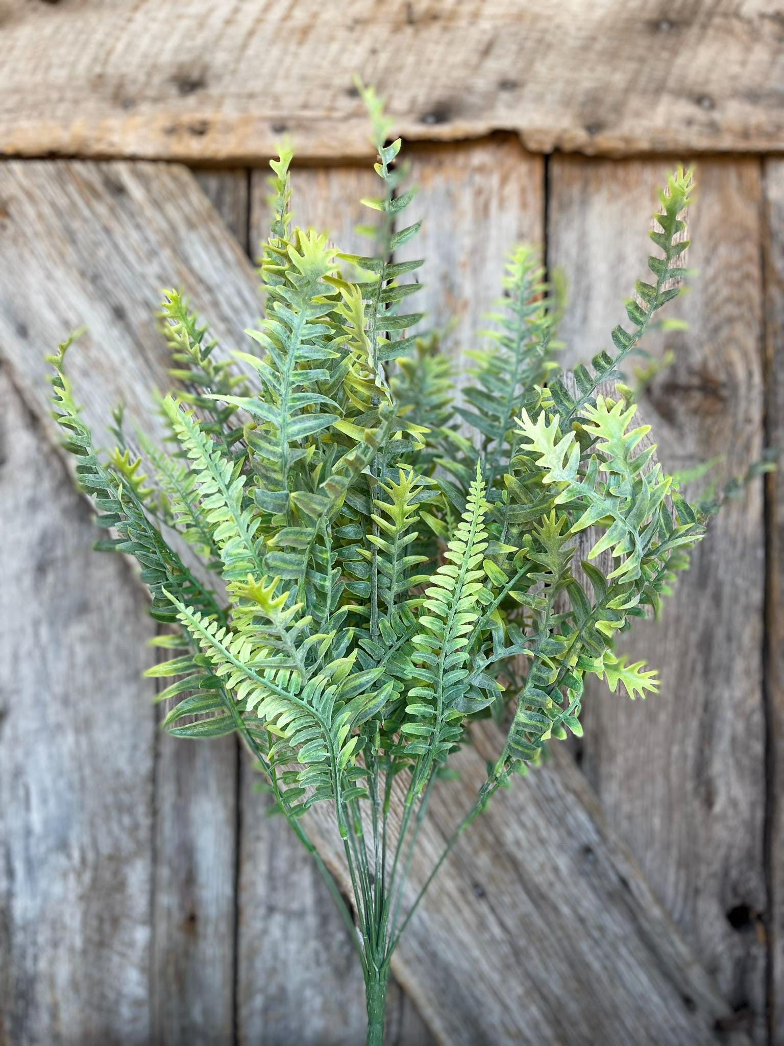 23" Frosted Fern Bush, Artificial Greenery Bush, Spring Fern BUsh