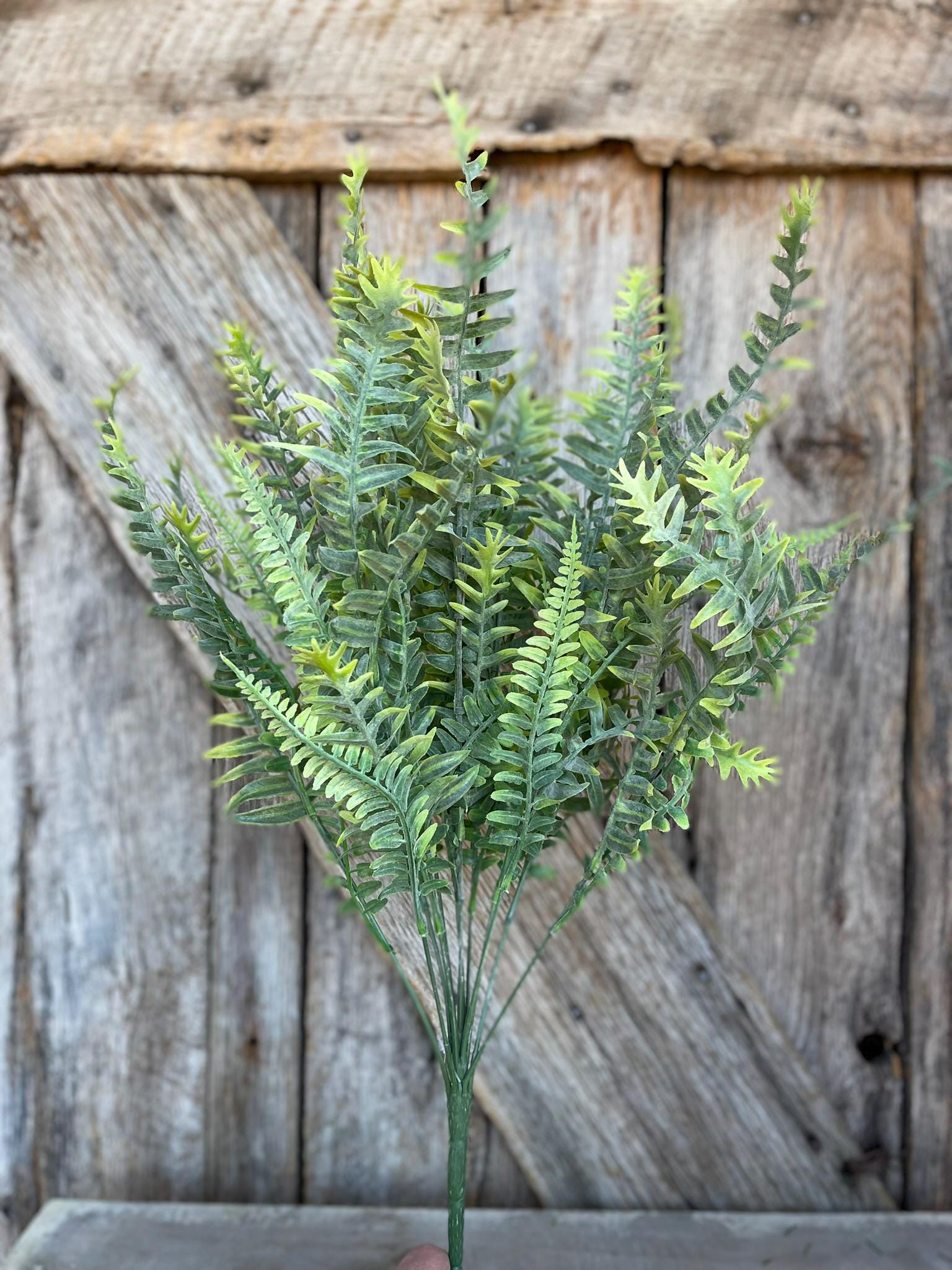 23" Frosted Fern Bush, Artificial Greenery Bush, Spring Fern BUsh, Spring Greenery BUsh, 83353-FROSTED