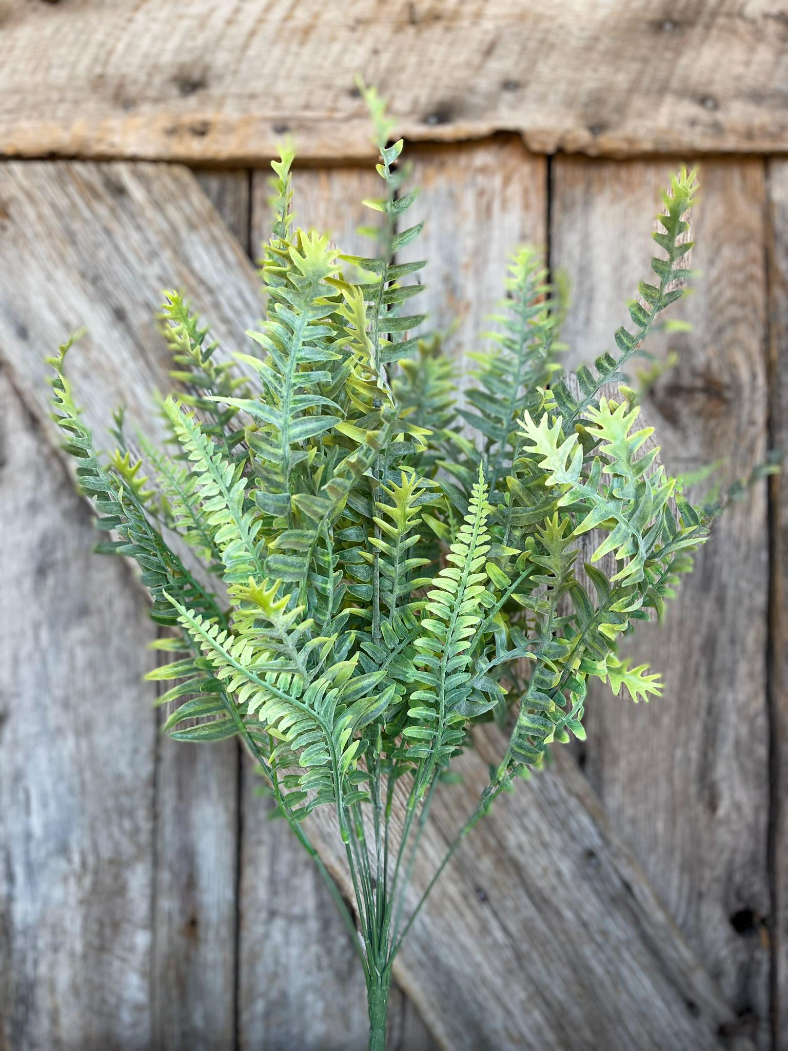 23" Frosted Fern Bush, Artificial Greenery Bush, Spring Fern BUsh, Spring Greenery BUsh, 83353-FROSTED