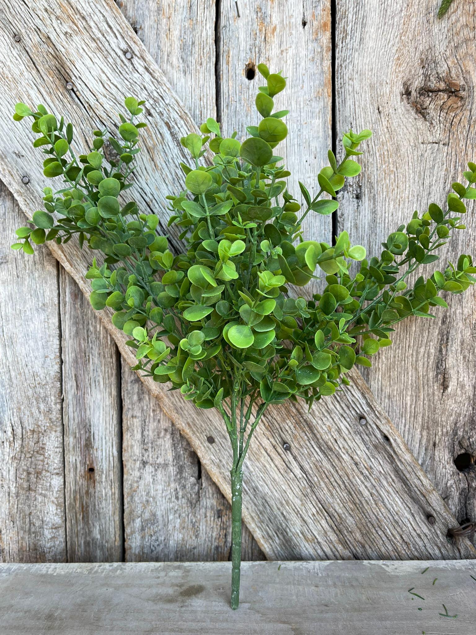 21" Eucalyptus Greenery Bush, Plastic Greenery Bush, Wreath Greenery, Spring Greenery Bush, Artificial Greenery Bush, 84816-FROSTED