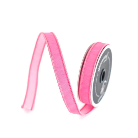 3/4" Pink Fusion Ribbon, Farrisilk Ribbon, Spring Summer Fall Pink Ribbon, Two Tone Ribbon, Wired RIbbon, RK598-14, Wreath Supply