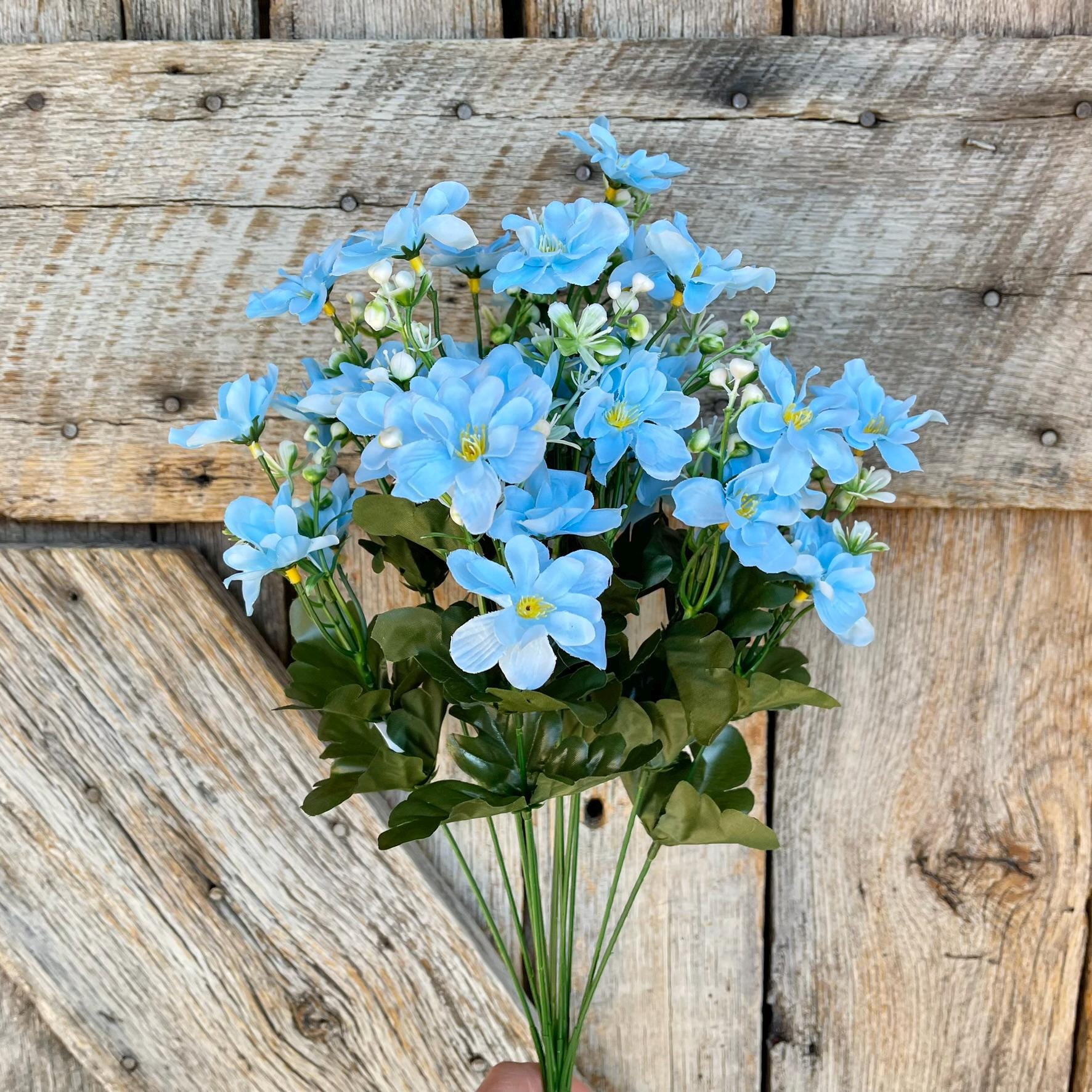 20" Light Blue Daisy Bush, Spring Floral Bush, Artificial Florals, Blue Floral Bush, Spring Florals