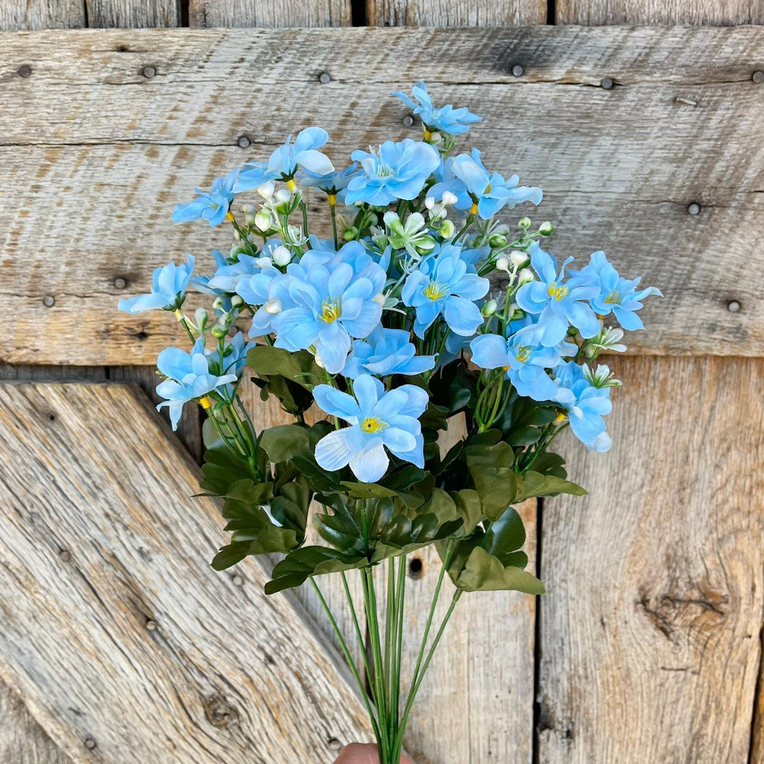 20" Light Blue Daisy Bush, Spring Floral Bush, Artificial Florals