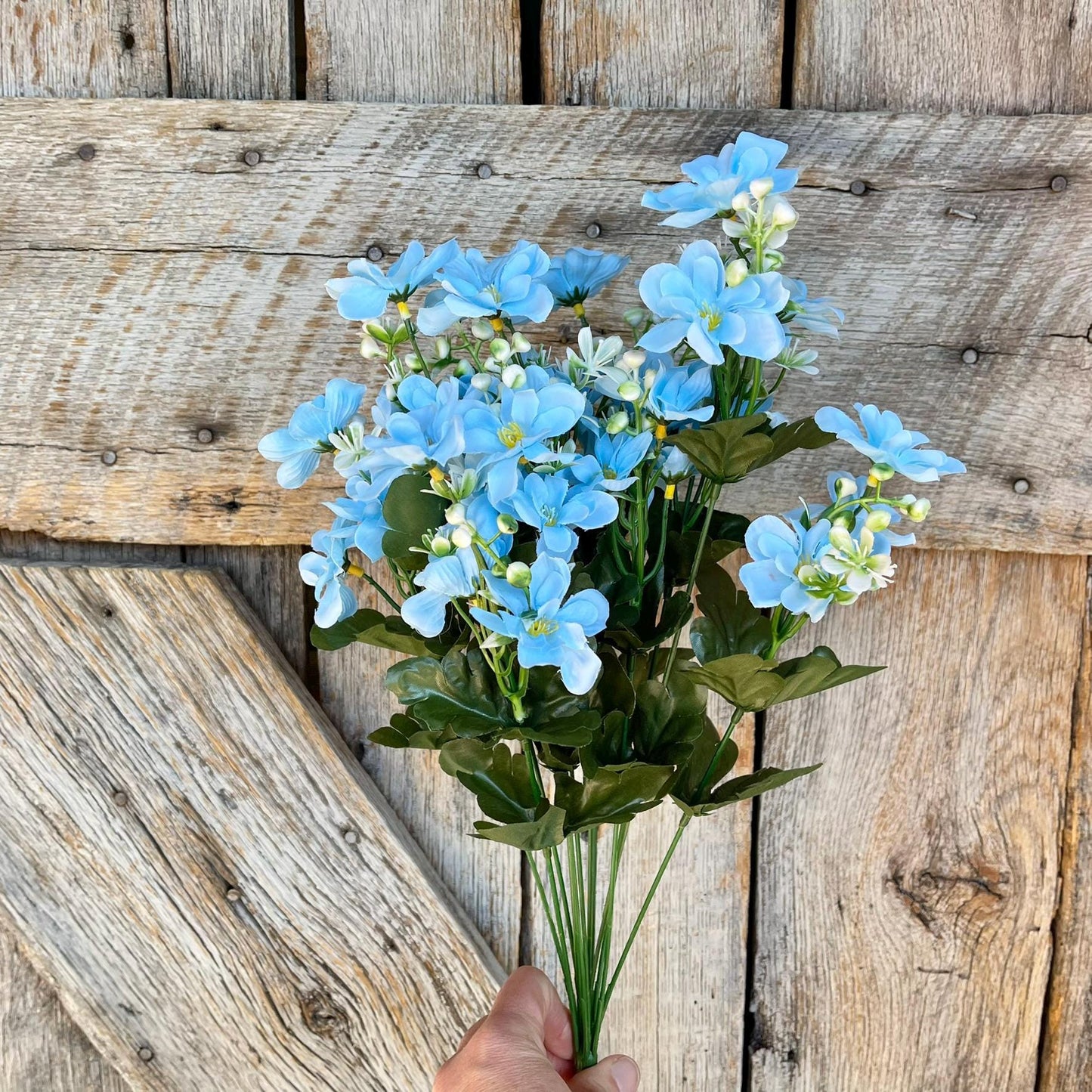 20" Light Blue Daisy Bush, Spring Floral Bush, Artificial Florals