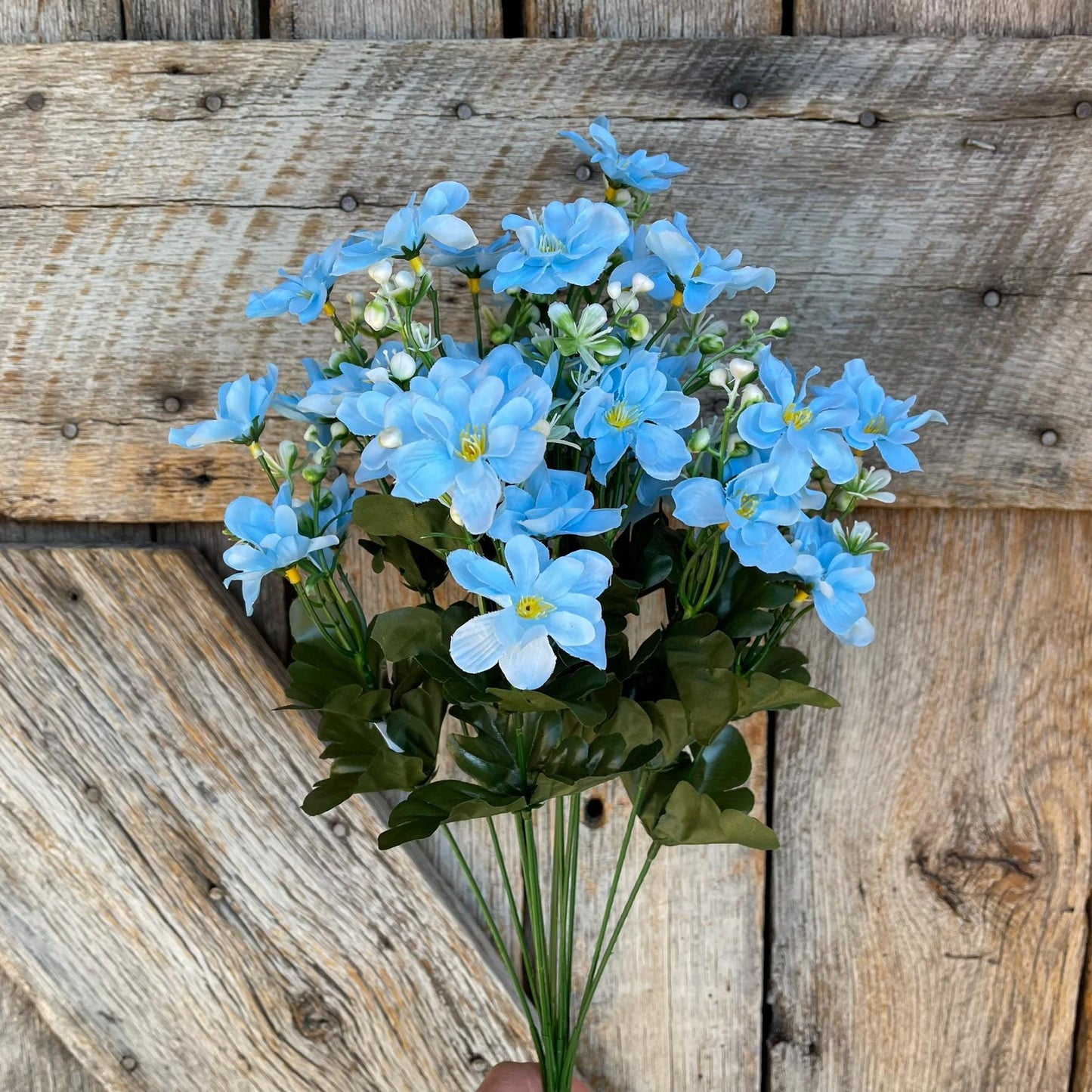 20" Light Blue Daisy Bush, Spring Floral Bush, Artificial Florals