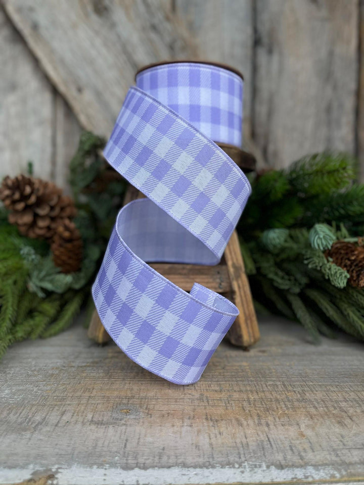 2.5" Lavender Checks Ribbon, Easter Ribbon