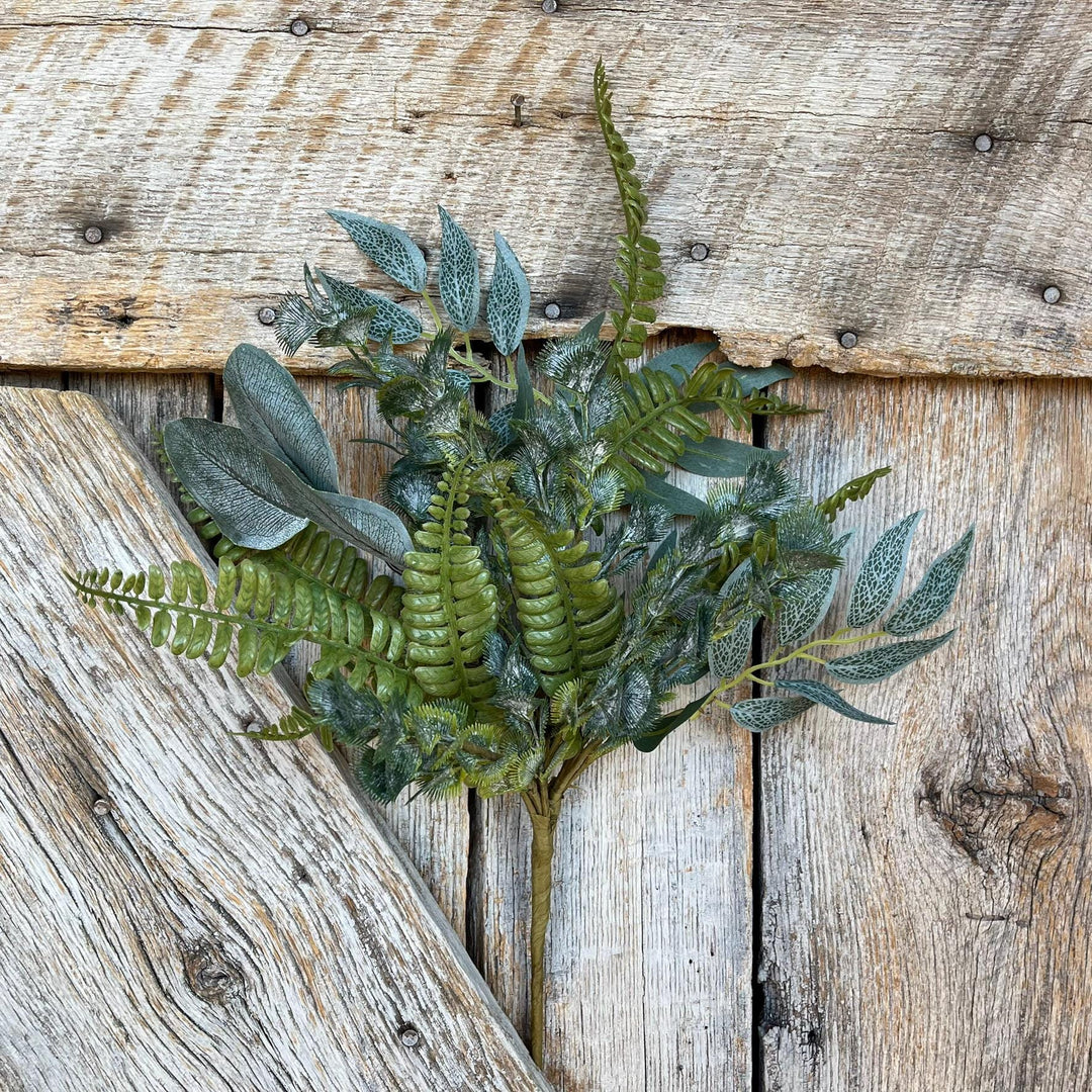 20" Fern Greenery Bush, Eucalyptus Fern Bush, Artificial Greenery Bush