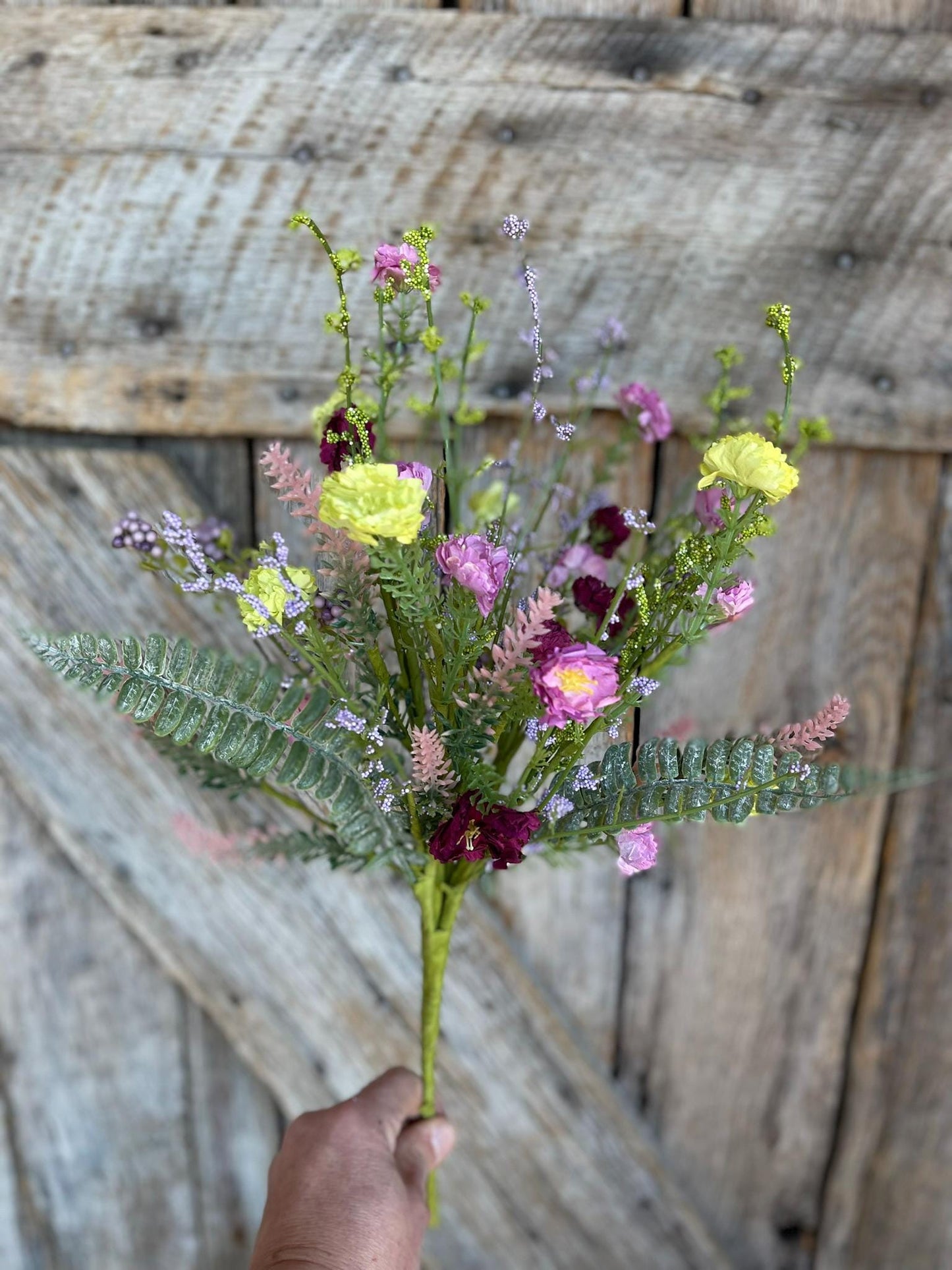 20" Lavender Purpel Mixed Wild Flower Bush, Floral Filler Spray, Spring Florals, Artificial Floral Spray, Wreath Supply, 64847-LVPUGN