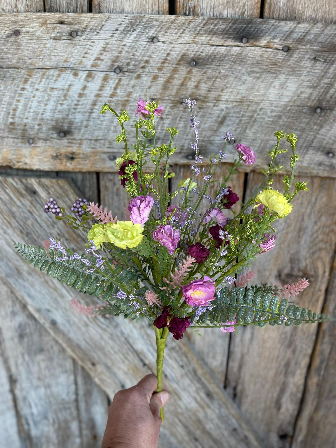 20" Lavender Purpel Mixed Wild Flower Bush, Floral Filler Spray, Spring Florals