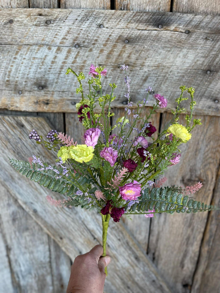 20" Lavender Purpel Mixed Wild Flower Bush, Floral Filler Spray