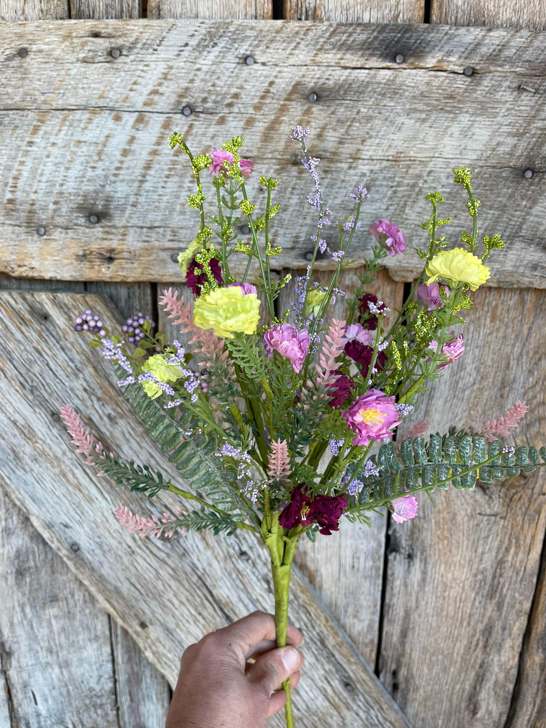 20" Lavender Purpel Mixed Wild Flower Bush, Floral Filler Spray, Spring Florals