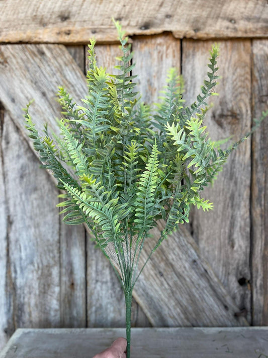 23" Frosted Fern Bush, Artificial Greenery Bush, Spring Fern BUsh, Spring Greenery BUsh, 83353-FROSTED