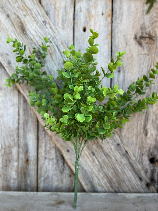 21" Eucalyptus Greenery Bush, Plastic Greenery Bush, Wreath Greenery, Spring Greenery Bush, Artificial Greenery Bush, 84816-FROSTED