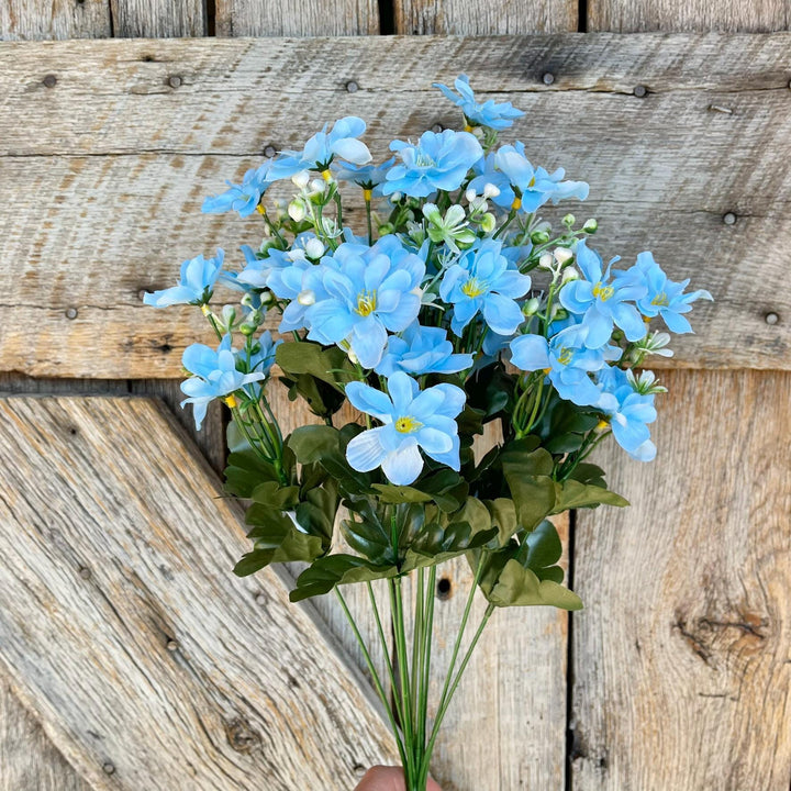20" Light Blue Daisy Bush, Spring Floral Bush, Artificial Florals
