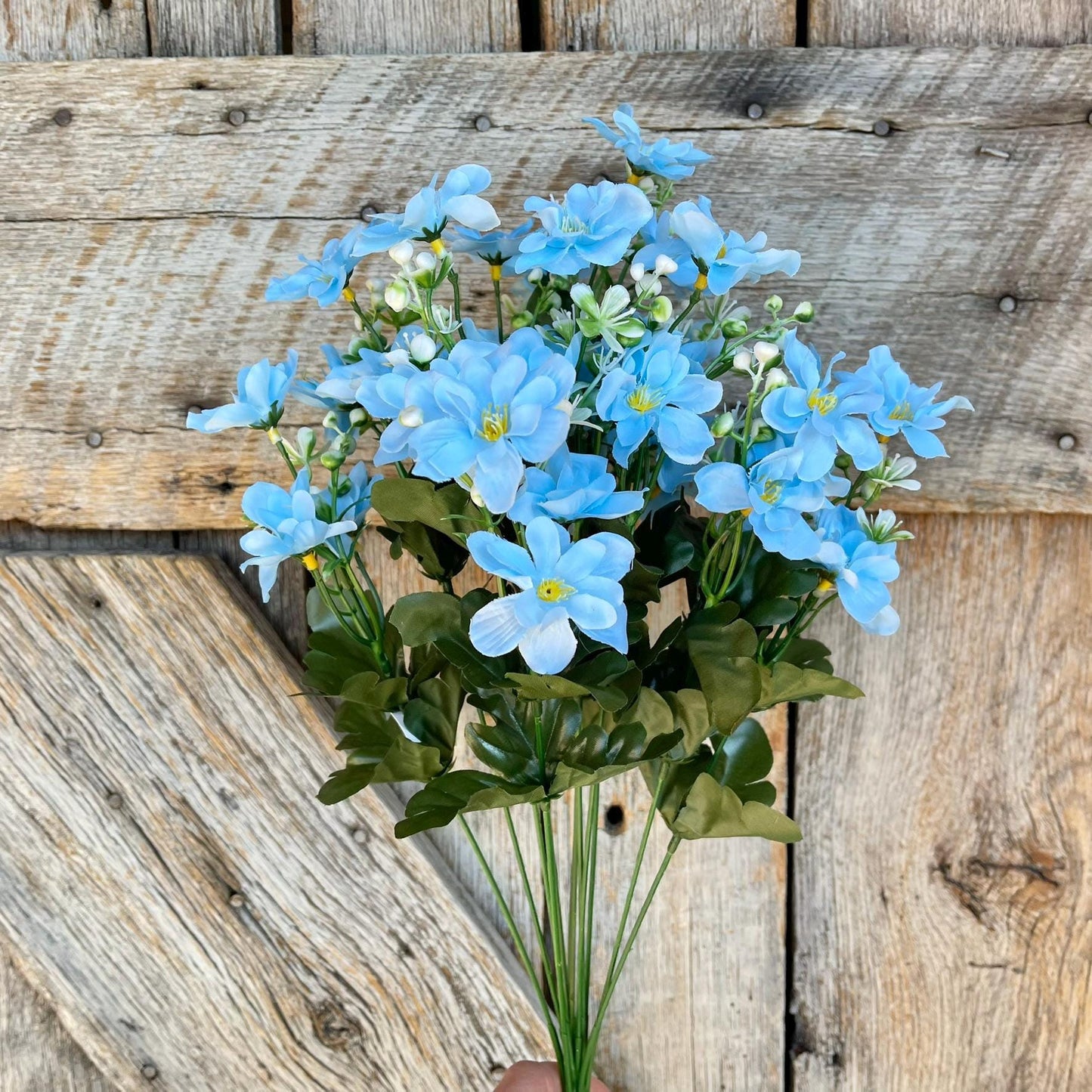 20" Light Blue Daisy Bush, Spring Floral Bush, Artificial Florals