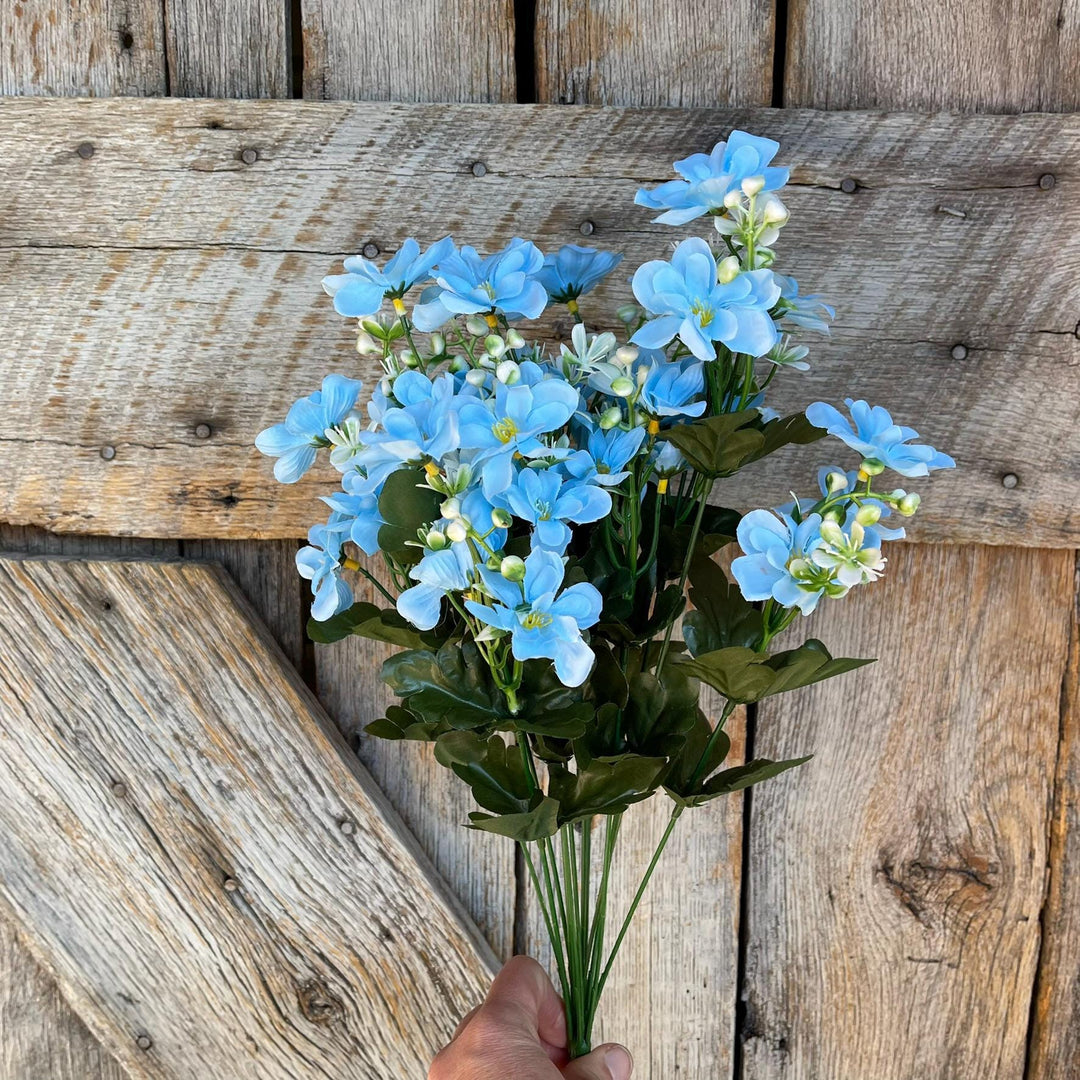 20" Light Blue Daisy Bush, Spring Floral Bush, Artificial Florals