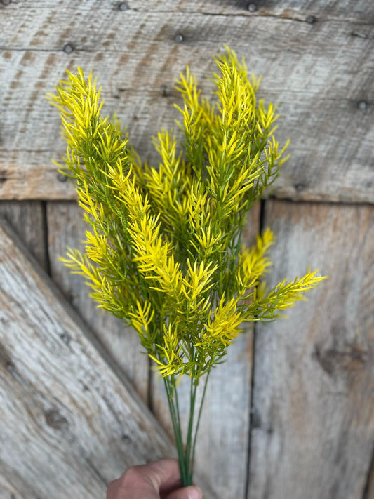 20" Greenery Bush, Yellow Green Rosemary Bush, Artificial Greenery Bush, SPring Greenery Bush, Plastic Greenery Bush, 57183