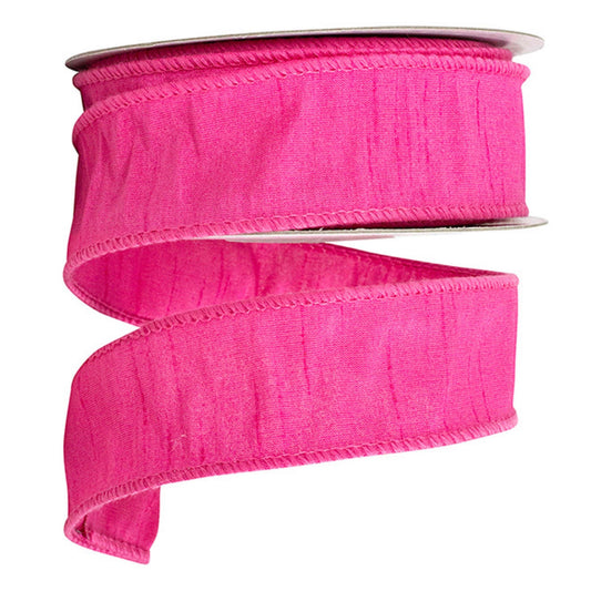 1.5" Hot Pink Dupion Ribbon, Pink Wired Ribbon, Spring Ribbon, Pink Ribbon, Dupioni Ribbon, Wreath Supply, Craft Supply, Pink Dupion