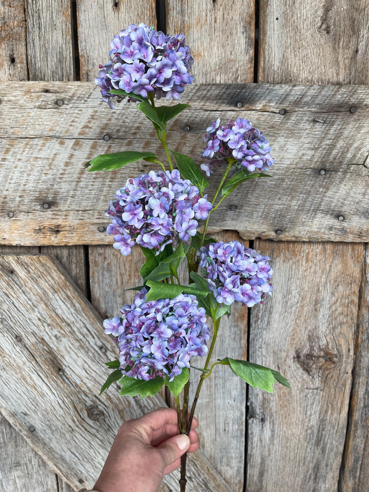 32" Purple Snowball Hydrangea Spray, Artificial Hydrangea Florals