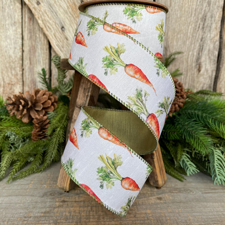 2.5" Carrot Ribbon, Easter Ribbon, Orange Carrot Ribbon