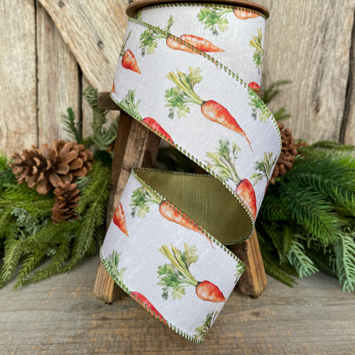 2.5" Carrot Ribbon, Easter Ribbon, Orange Carrot Ribbon