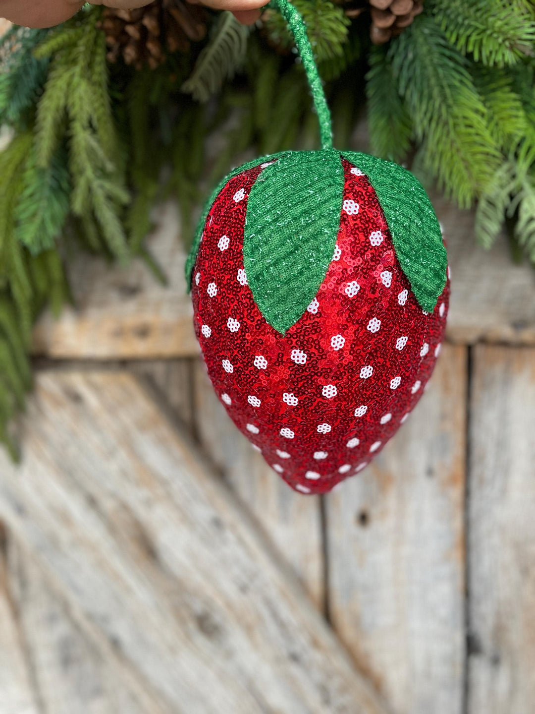 11" Strawberry Ornament, Strawberry Wreath Attachment