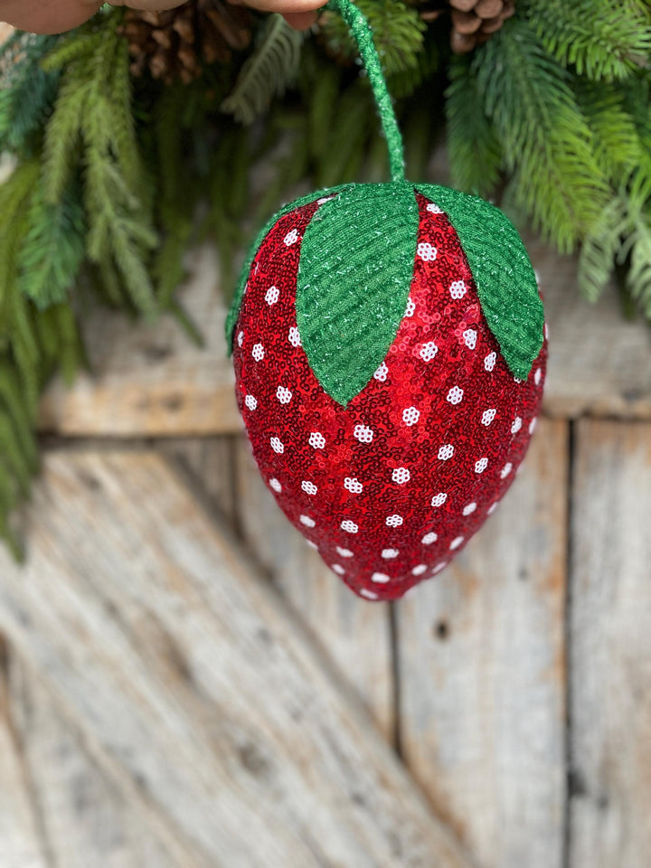 11" Strawberry Ornament, Strawberry Wreath Attachment