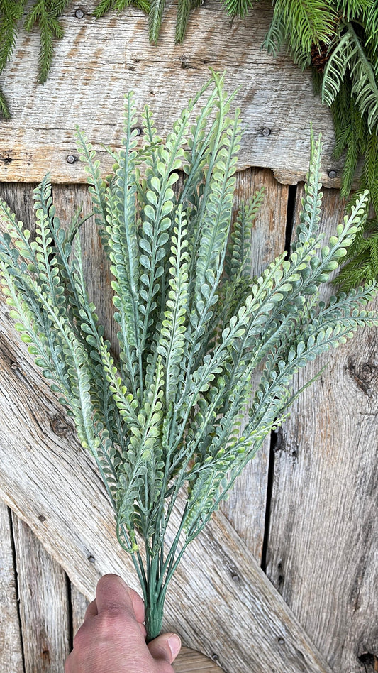 19" Button Fern Greenery Bush, Beaded Leaf Bush, Green Beaded Leaf Bush, Greenery Bush, Artificial Greenery, 80398