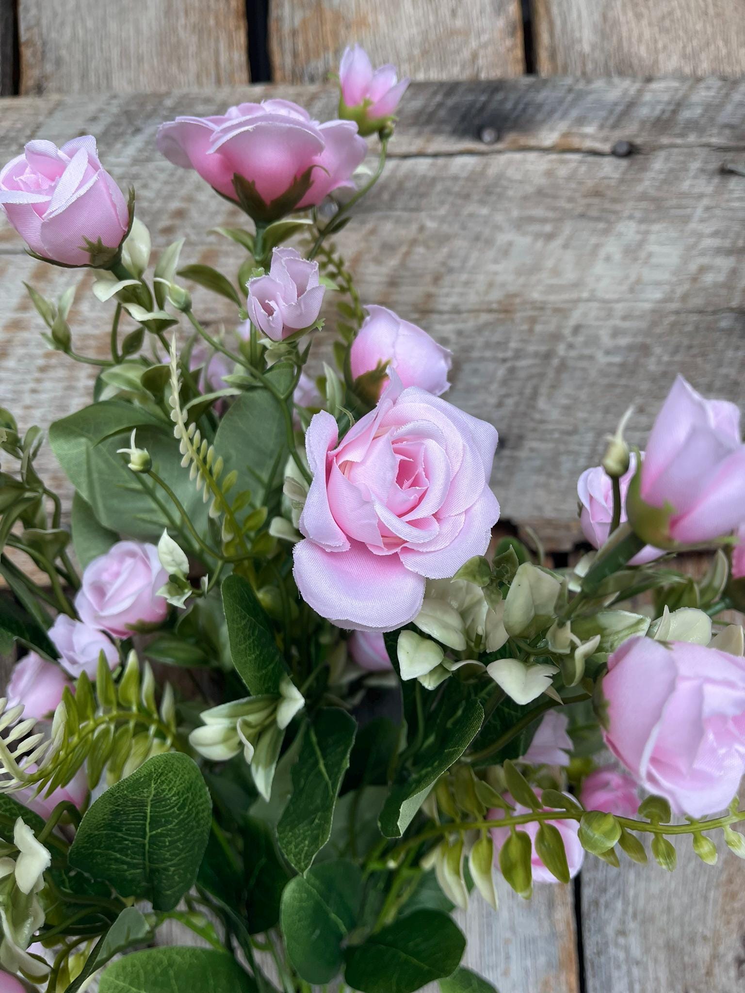 22" Pink Rose Bush, Artificial Rose Bush, Pink Roses, Pink Rose Buds, Wreath Supply, Floral Supply, Pink Roses, Rose Bush