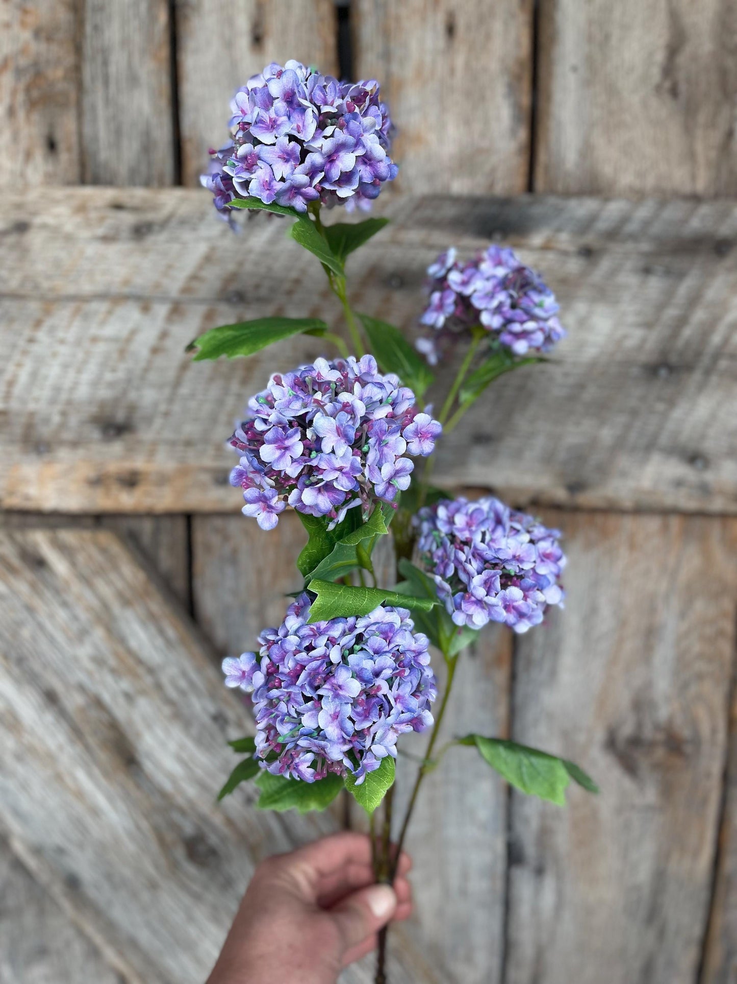 32" Purple Snowball Hydrangea Spray, Artificial Hydrangea Florals, Purple Hydrangea Spray