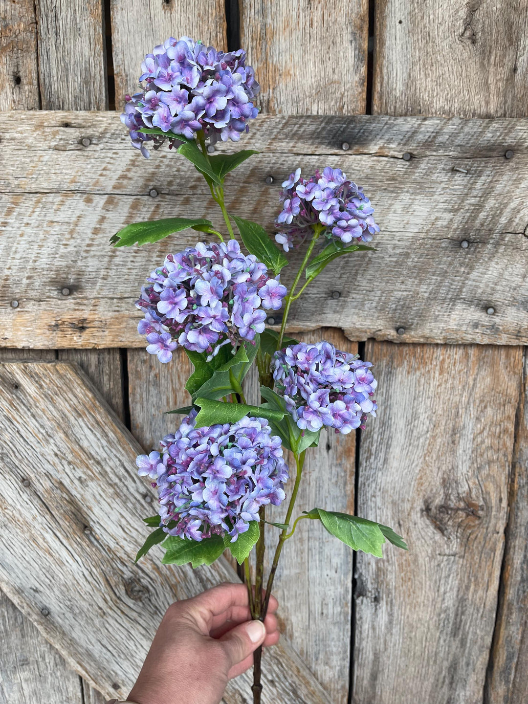 32" Purple Snowball Hydrangea Spray, Artificial Hydrangea Florals, Purple Hydrangea Spray