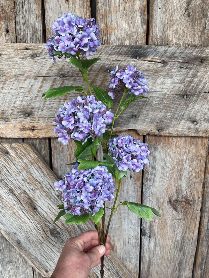 32" Purple Snowball Hydrangea Spray, Artificial Hydrangea Florals, Purple Hydrangea Spray