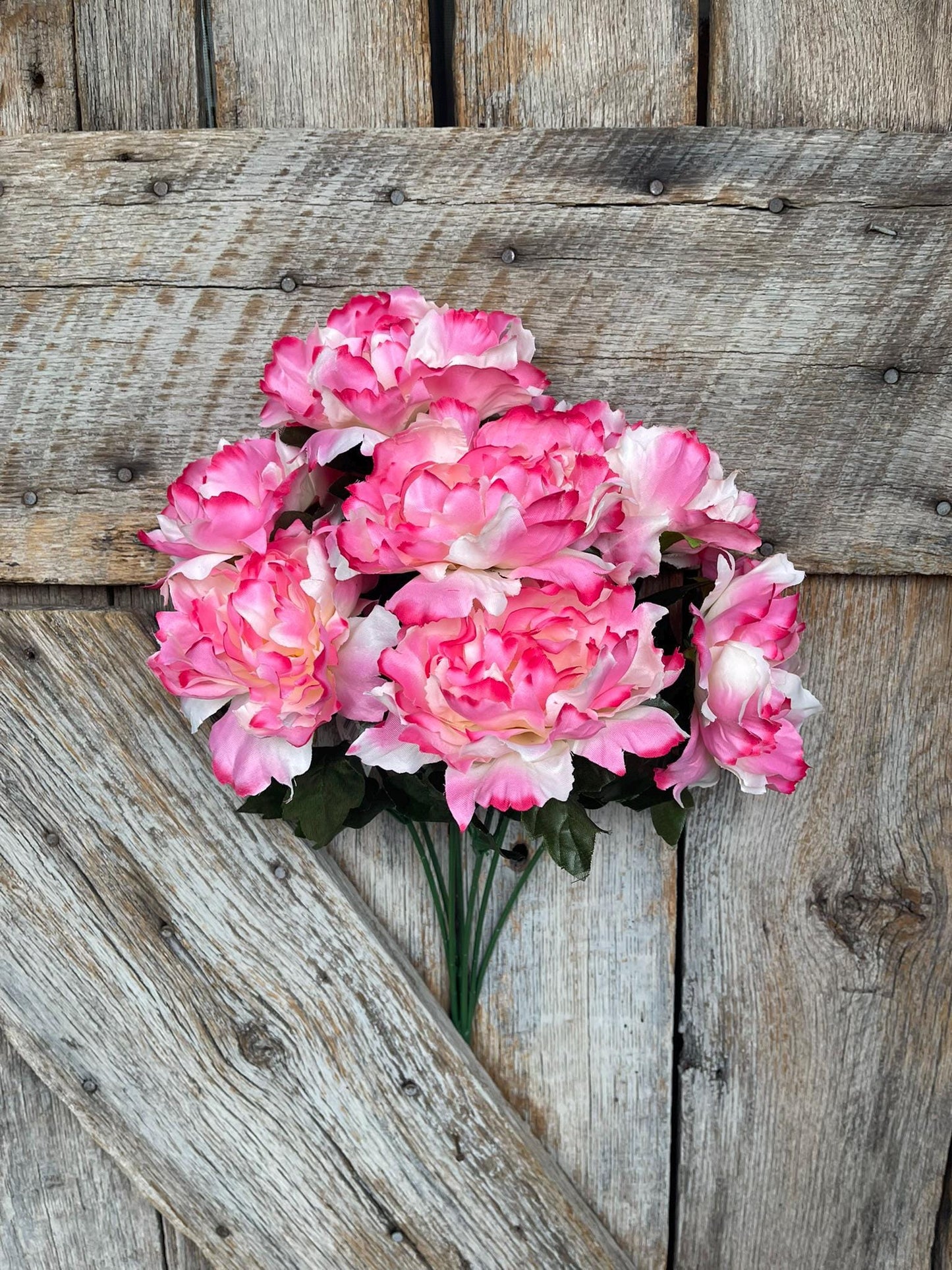 22" Pink Cream Peony Bush, Pink Floral Bush, Artificial Pink Florals
