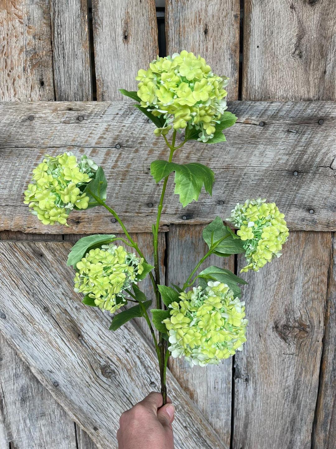 32" Green Snowball Hydrangea Spray, Artificial Hydrangea Florals, Green Hydrangea Spray