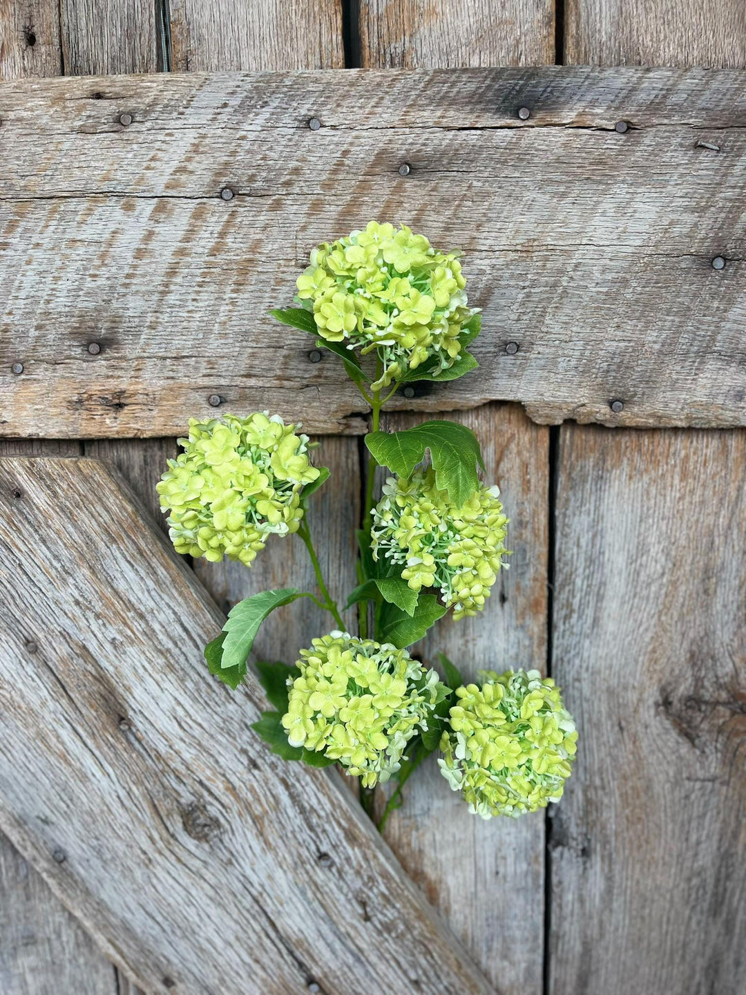 32" Green Snowball Hydrangea Spray, Artificial Hydrangea Florals, Green Hydrangea Spray