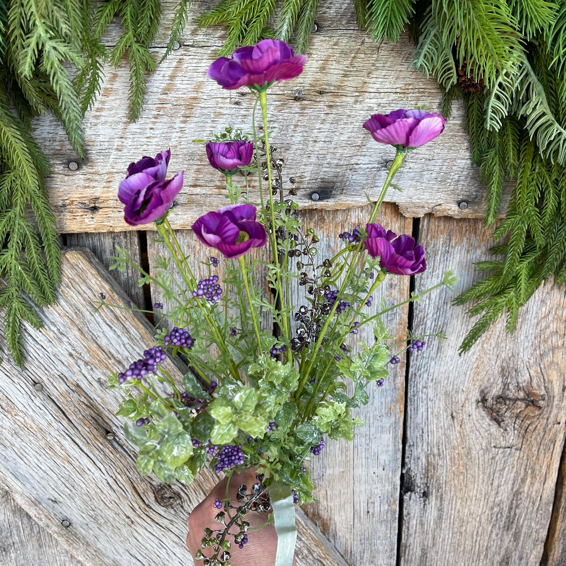 21" Purple Poppy Floral Spray, Violet Purple Floral Spray, Poppy Spray, Purple Artificial Florals, Dark Purple Florals, 63429PU