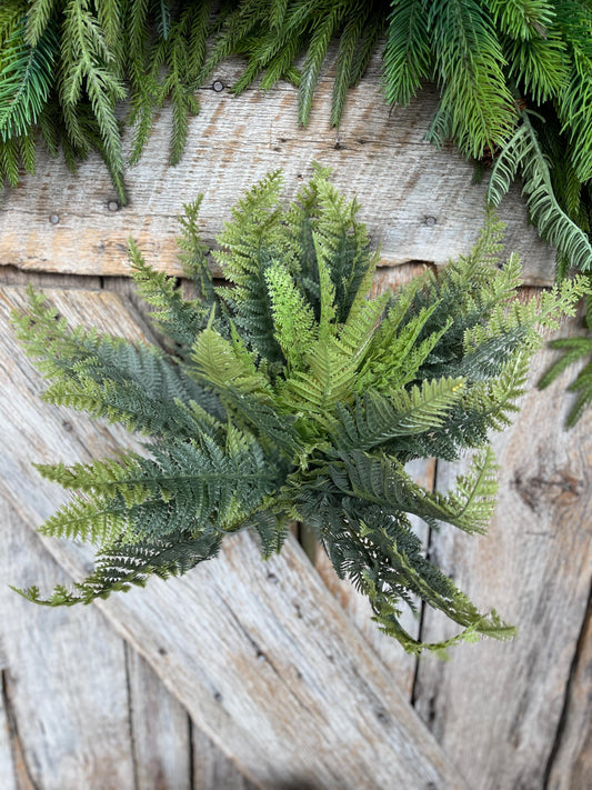 16" Fern greenery bush, MIxed Greenery Bush, Everyday bush, fern bush, craft supply, wreath supply, home decor, greenery, floral bush