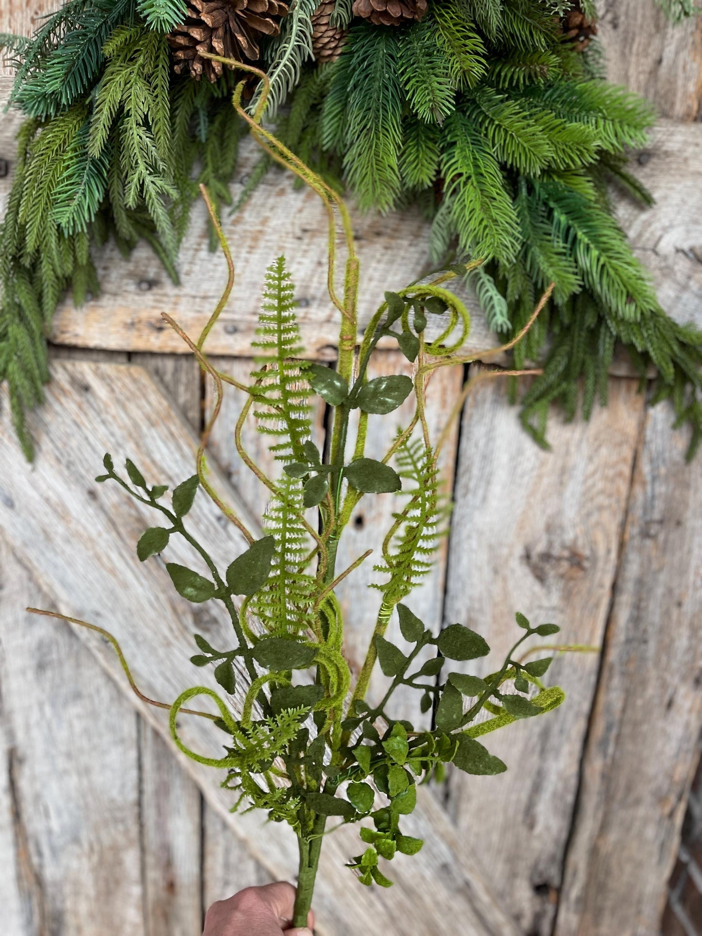 28" Moss Flocked Mixed greenery bush, wreath supply, home decor