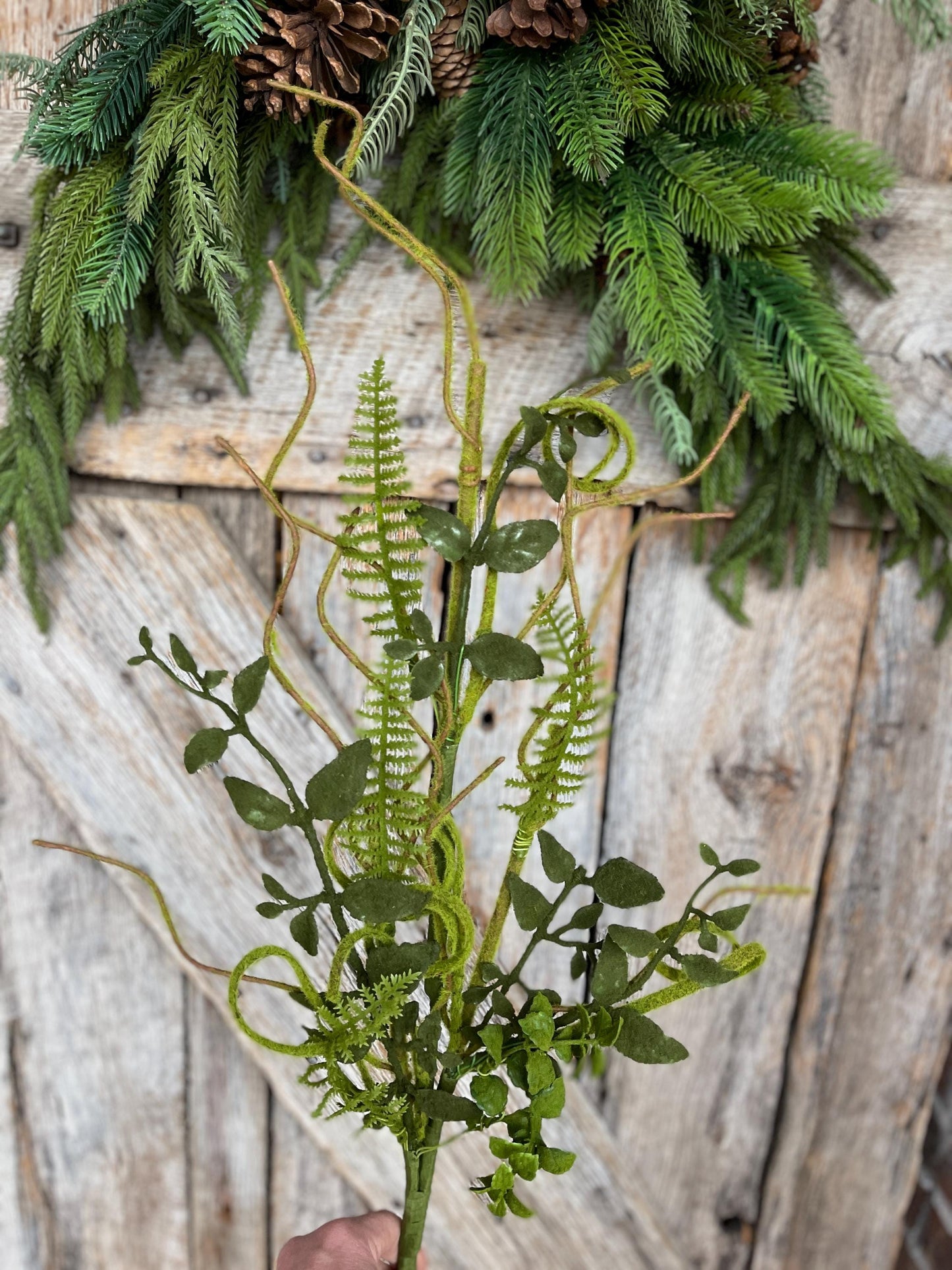 28" Moss Flocked Mixed greenery bush, wreath supply, home decor