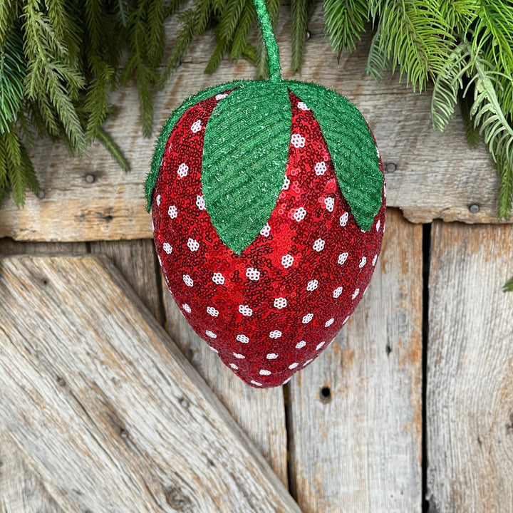 11" Strawberry Ornament, Strawberry Wreath Attachment