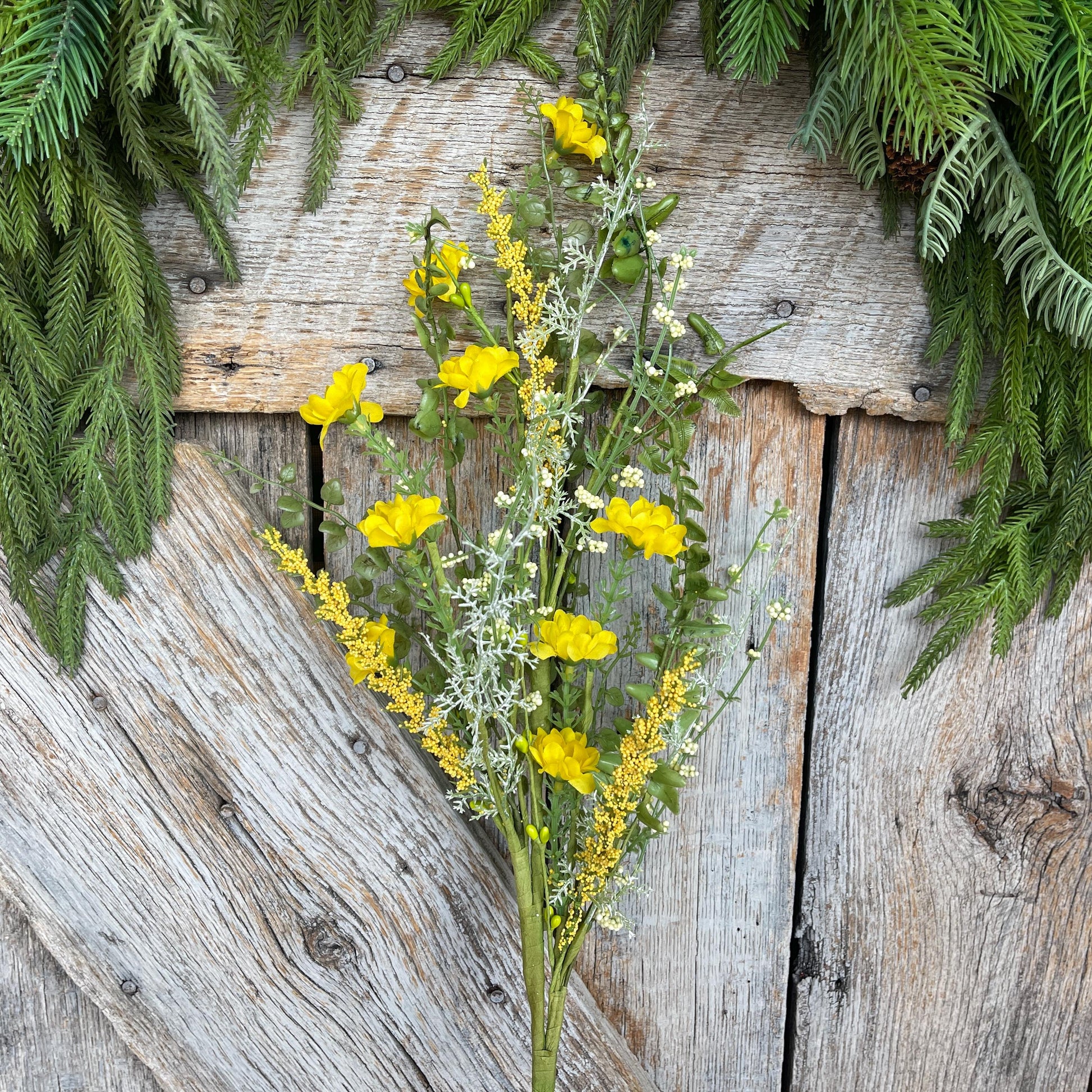 28" Yellow Wildflower Spray, Yellow Floral, Yellow Wildflower Floral, Yellow Filler Floral, Floral, Wreath Supply, Floral Supply, 6373YW
