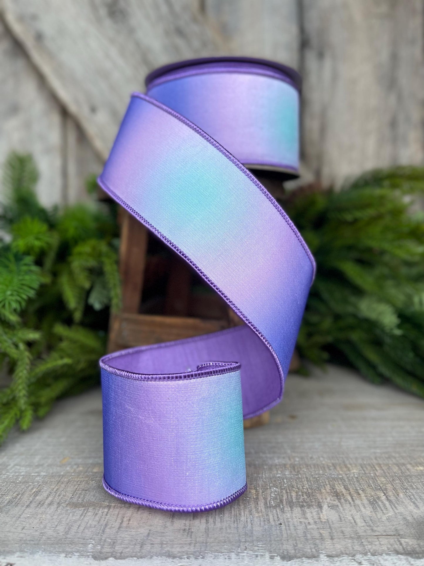 2.5" Lavender Prismatic Ribbon, Farrisilk RIbbon, Purple Wired RIbbon, SPring Ribbon, 2 Tone Ribbon, Ombre Ribbon, Designer Ribbon, RK565-70