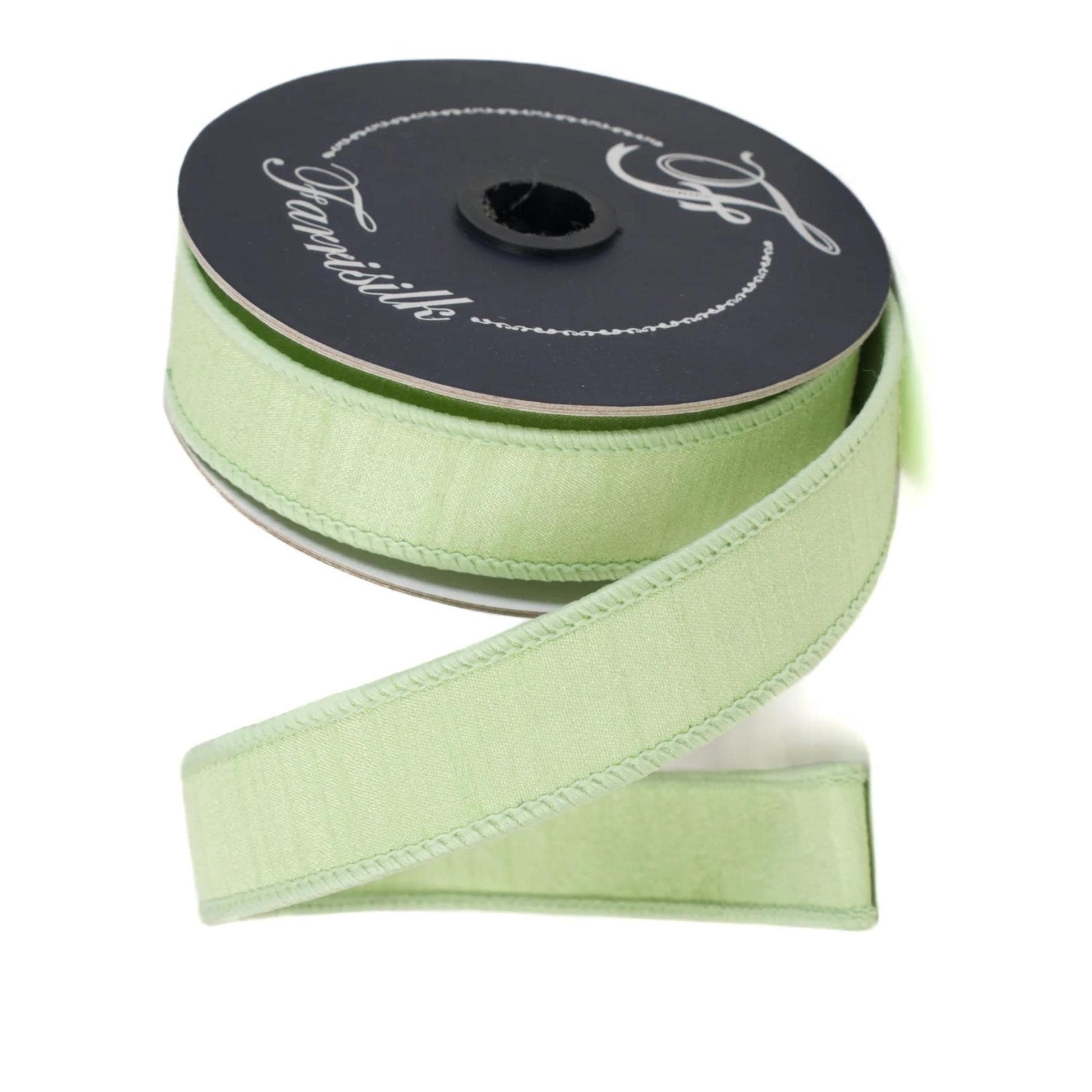 1" Mint Green Dupion Ribbon, Farrisilk Ribbon, Wired Ribbon, Mint Ribbon, Spring Ribbon, Fall Ribbon, Designer Ribbon, Wedding, RK608-13