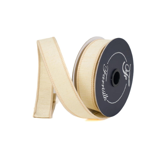 1" Cream Dupion Ribbon, Farrisilk Ribbon, Wired Ribbon, Cream Ribbon, Spring Ribbon, Fall Ribbon, Designer Ribbon, Wedding, RK608-01