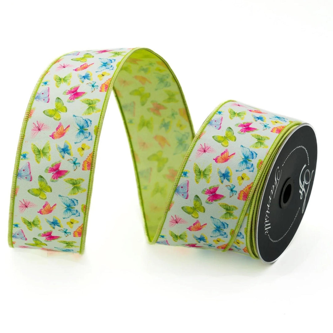 2.5" Butterfly Ribbon, Farrisilk Ribbon, Wired Ribbon